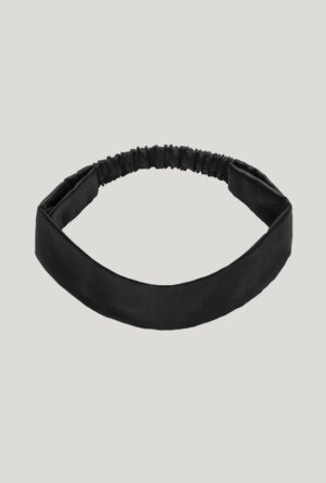 Black silk headband Czarna jedwabna opaska do włosów