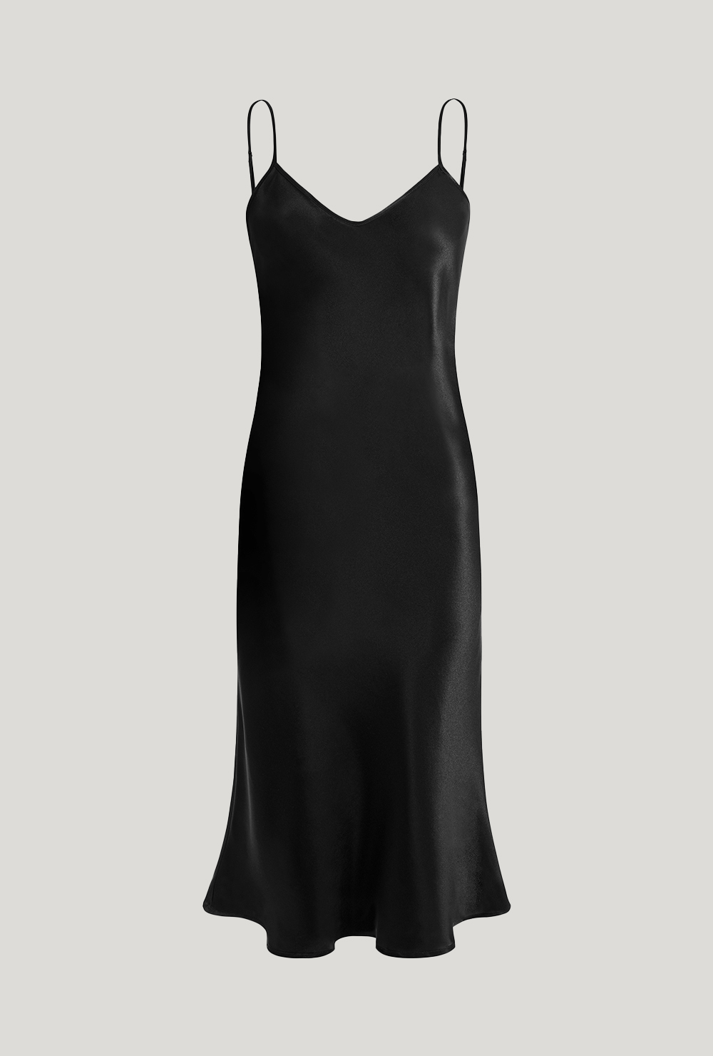 Black midi slip dress