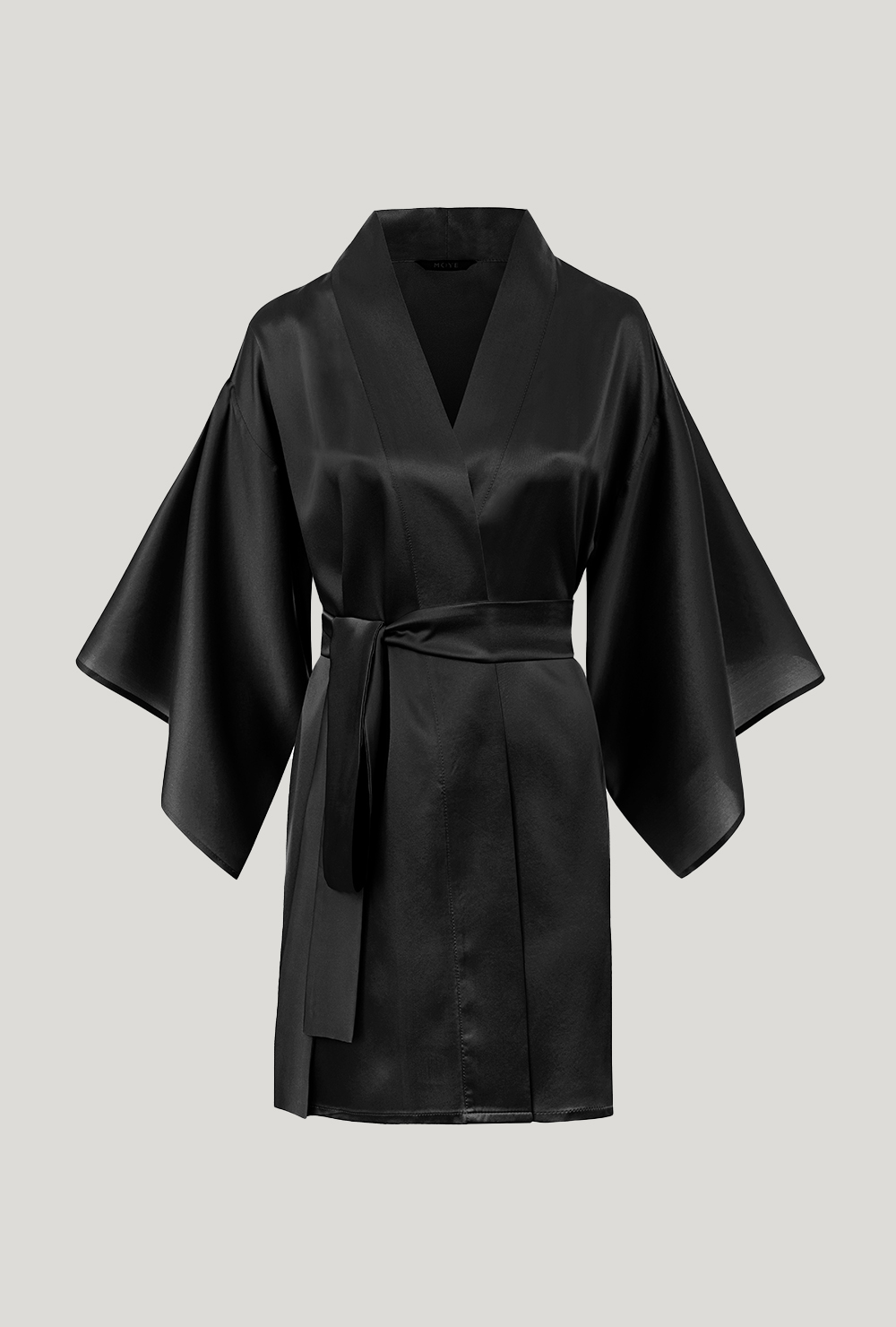 Black silk kimono robe Czarne jedwabne kimono