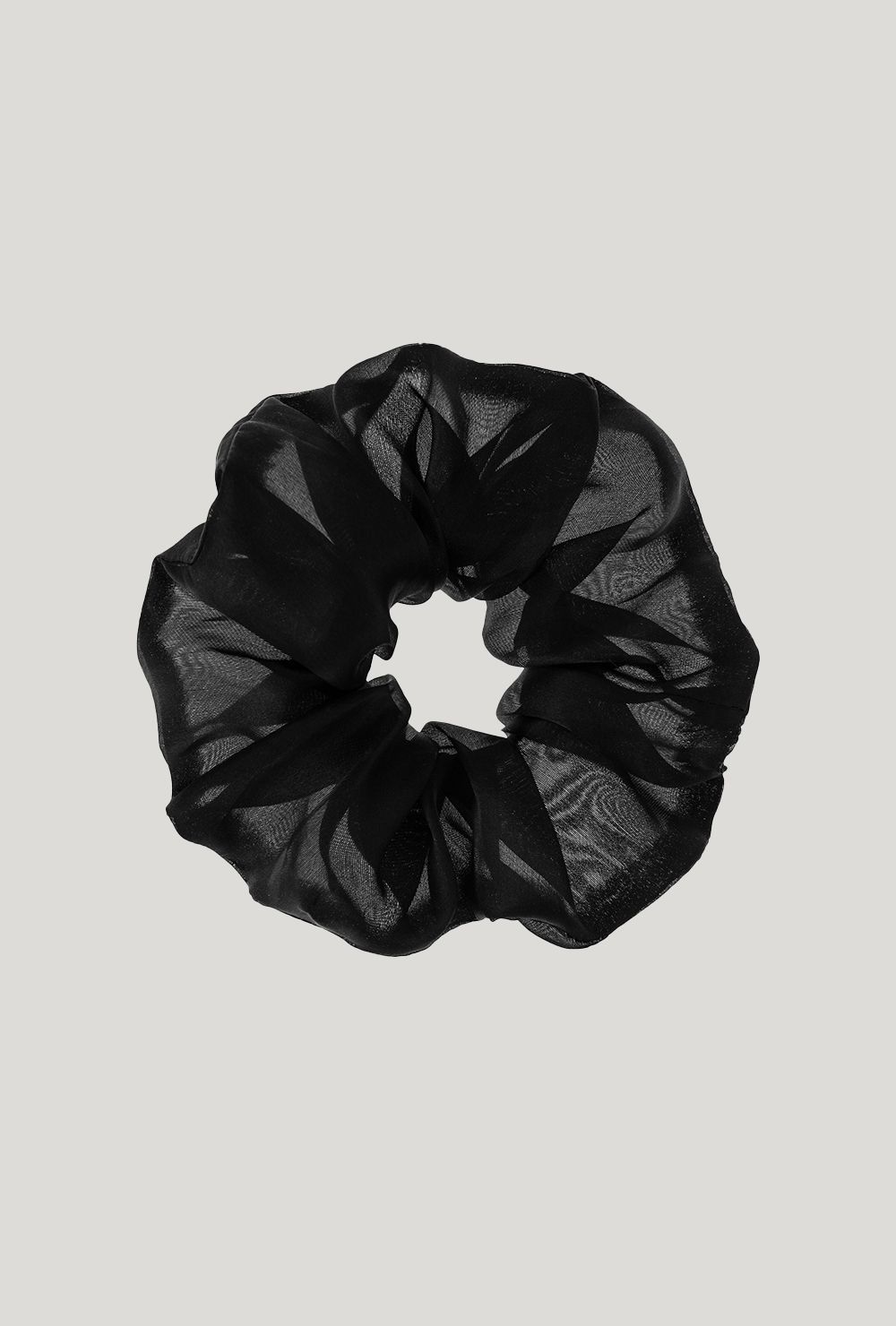Oversized black silk organza scrunchie Czarna scrunchie z organzy jedwabnej maxi
