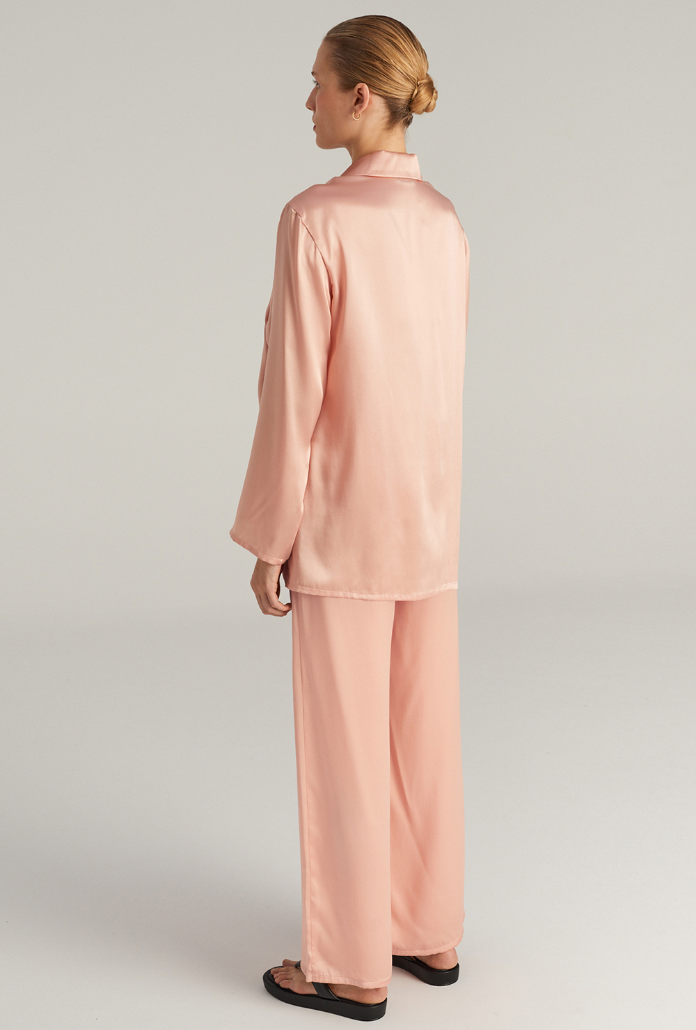 Pink pajamas silk set