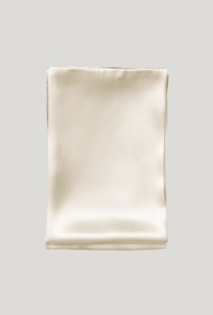 Silk satin cream pillowcase