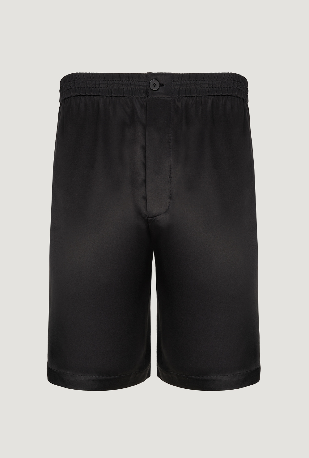 Silk men's shorts made of black satin Męskie jedwabne szorty z czarnej satyny