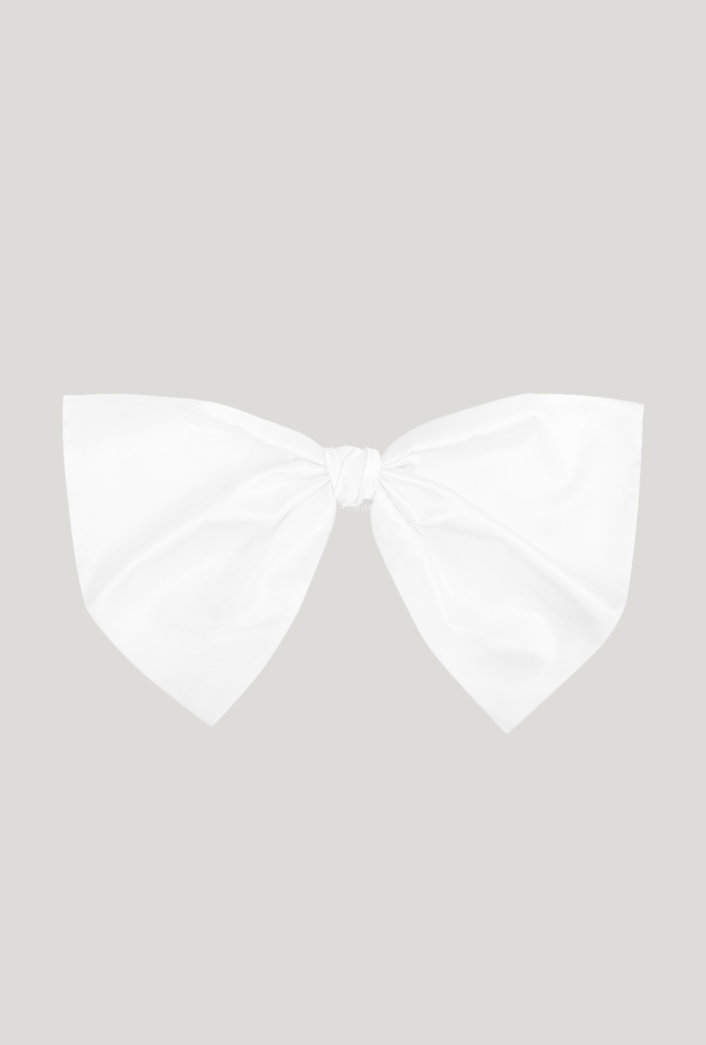 Biała jedwabna kokarda do włosów oversize White silk oversized hair bow