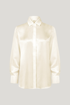 Silk satin creme shirt Jedwabna kremowa koszula z satyny