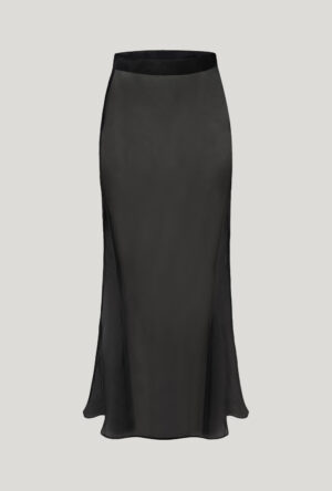 Silk organza maxi skirt in black