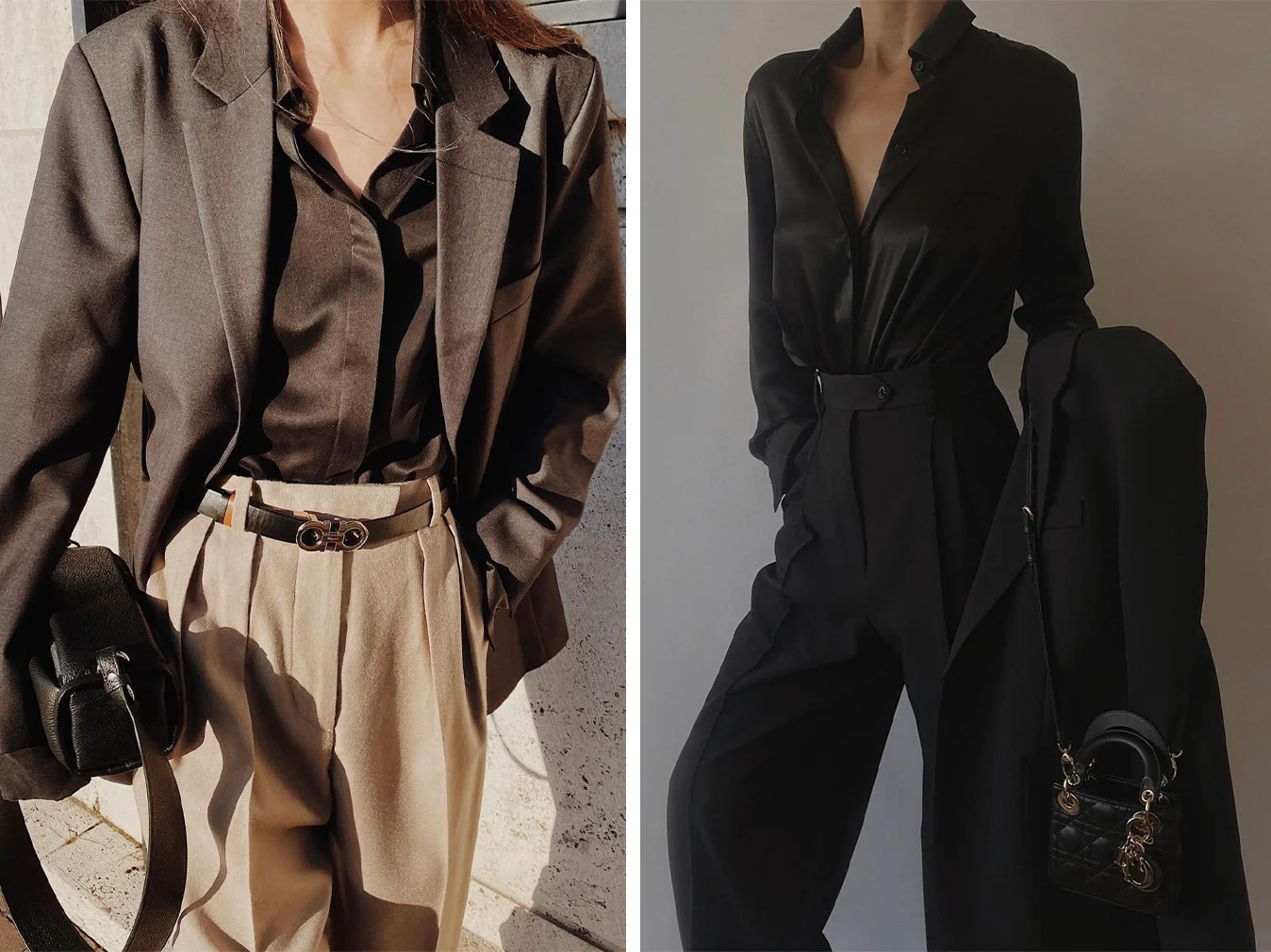 Fall outfits for the office with silk shirt